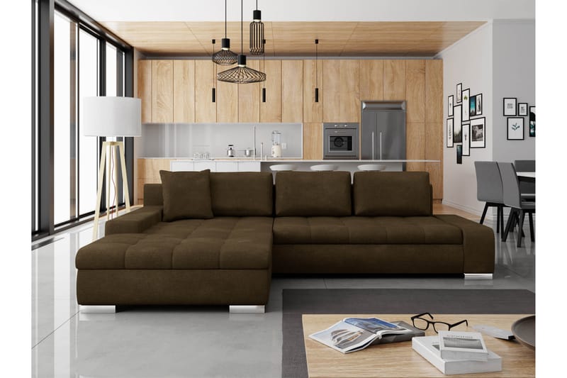 Cerys Bäddsoffa m. Divan 3-sits - Brun - Möbler - Soffa - Bäddsoffa