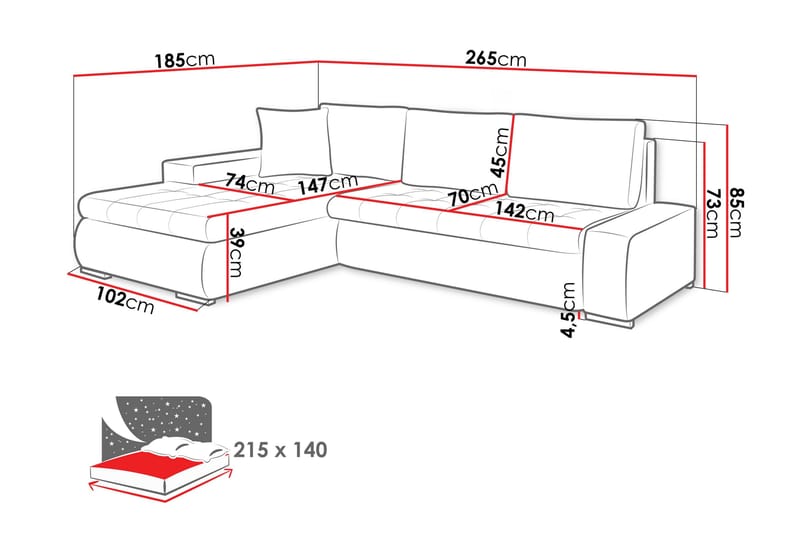 Cerys Bäddsoffa m. Divan 3-sits - Grön - Möbler - Soffa - Bäddsoffa