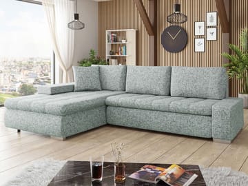 Cerys Bäddsoffa med Divan 4-sits - Grå - Möbler - Soffa - Bäddsoffa