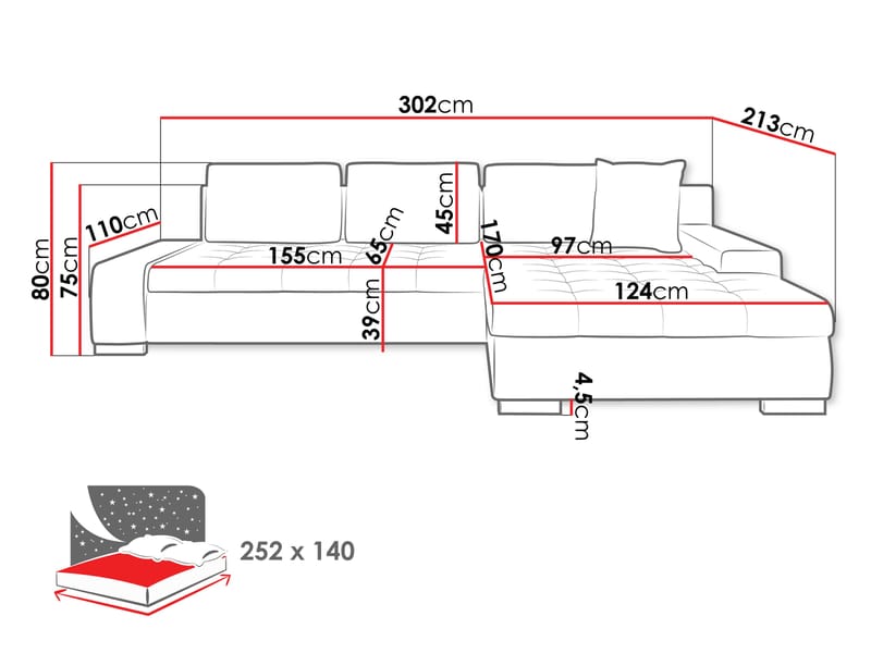 Cerys Bäddsoffa med Divan 4-sits - Grön - Möbler - Soffa - Bäddsoffa