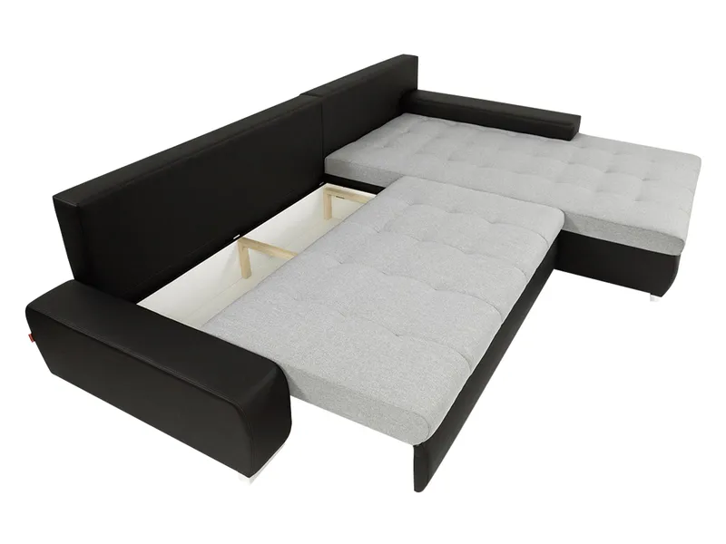 Cerys Vänster L-formad Bäddsoffa 140x252 cm med Förvaring i Tyg - Beige - Möbler - Soffa - Bäddsoffa
