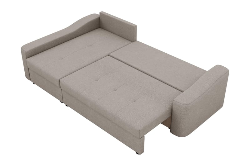 Chaman Bäddsoffa med Divan 3-sits i Plysch - Grå - Möbler - Soffa - Bäddsoffa