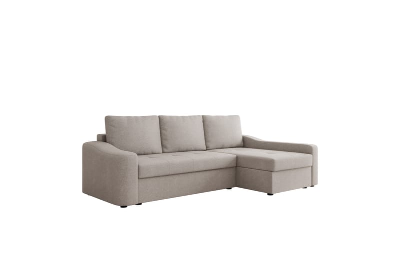 Chaman Bäddsoffa med Divan 3-sits i Plysch - Grå - Möbler - Soffa - Bäddsoffa