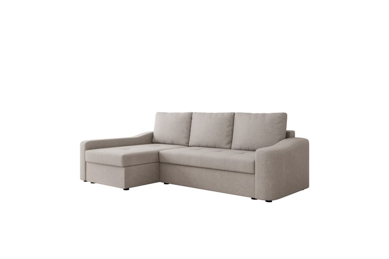 Chaman Bäddsoffa med Divan 3-sits i Plysch - Grå - Möbler - Soffa - Bäddsoffa