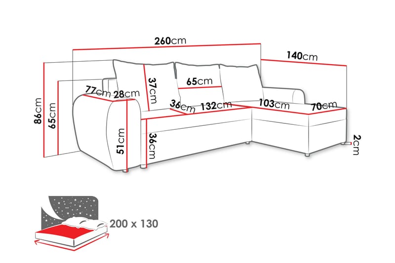Chameli Bäddsoffa med Divan 3-sits - Brun - Möbler - Soffa - Bäddsoffa
