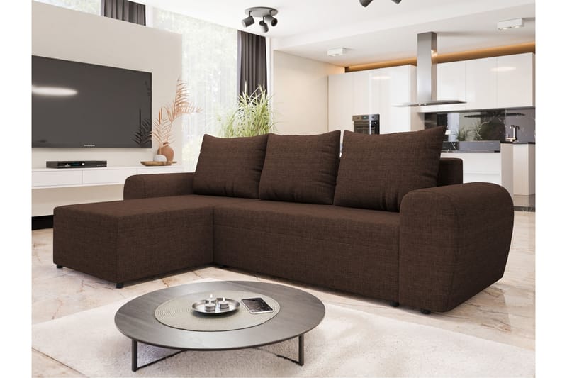 Chameli Bäddsoffa med Divan 3-sits - Brun - Möbler - Soffa - Bäddsoffa
