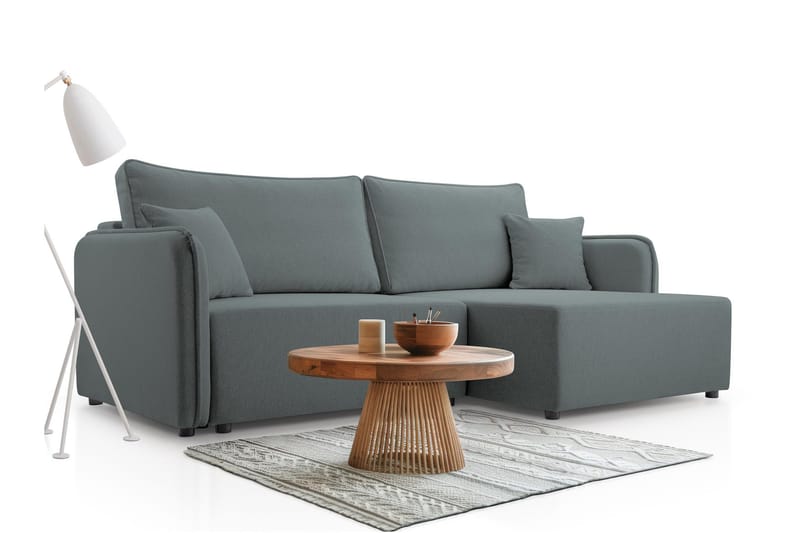 Chandru Bäddsoffa med Divan 3-sits - Grå - Möbler - Soffa - Bäddsoffa