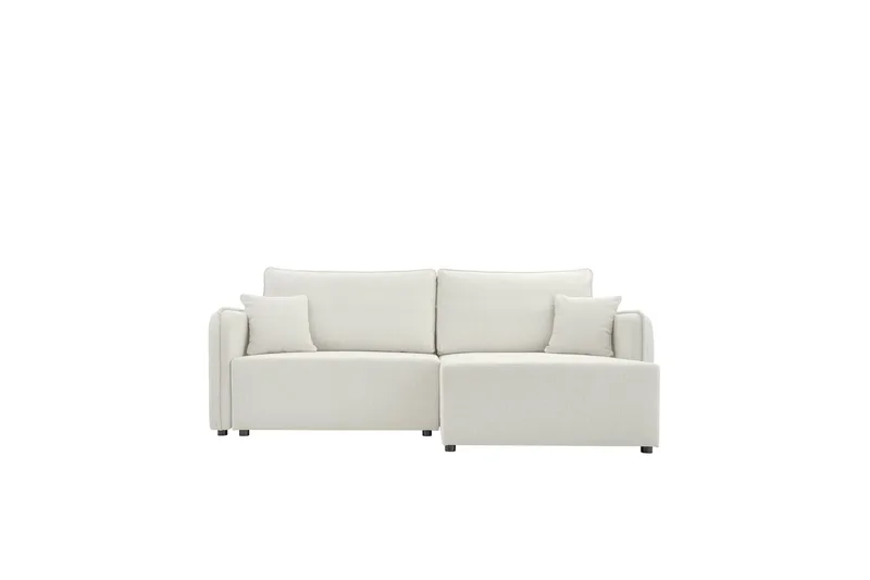 Chandru Bäddsoffa med Divan 3-sits i Plysch, Beige