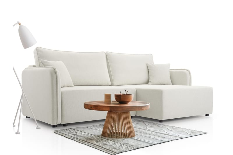 Chandru Bäddsoffa med Divan 3-sits i Plysch - Beige - Möbler - Soffa - Bäddsoffa