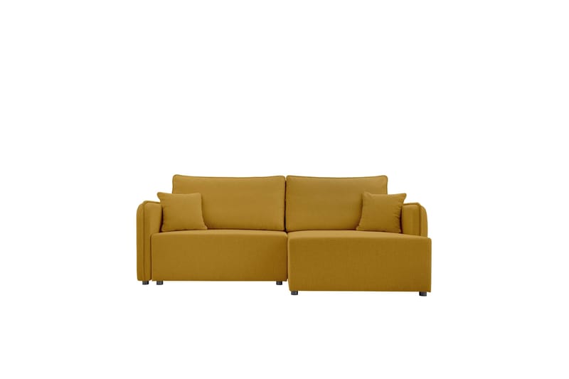 Chandru Bäddsoffa med Divan 3-sits i Plysch, Gul