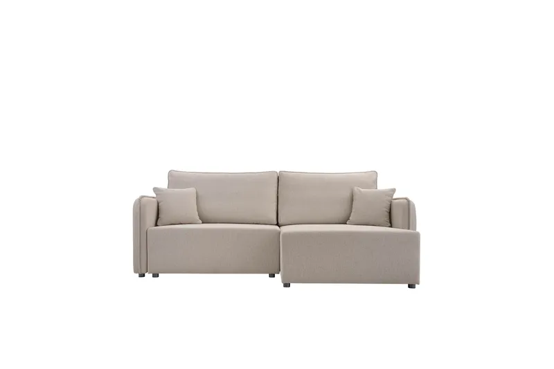 Chandru Bäddsoffa med Divan 3-sits i Plysch, Grå