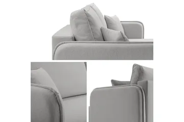Chandru Bäddsoffa med Divan 3-sits i Plysch - Gul - Möbler - Soffa - Bäddsoffa