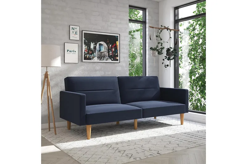 Channel Tufted 2-sits Bäddsoffa Marinblå - Dorel Home - Möbler - Soffa - Bäddsoffa