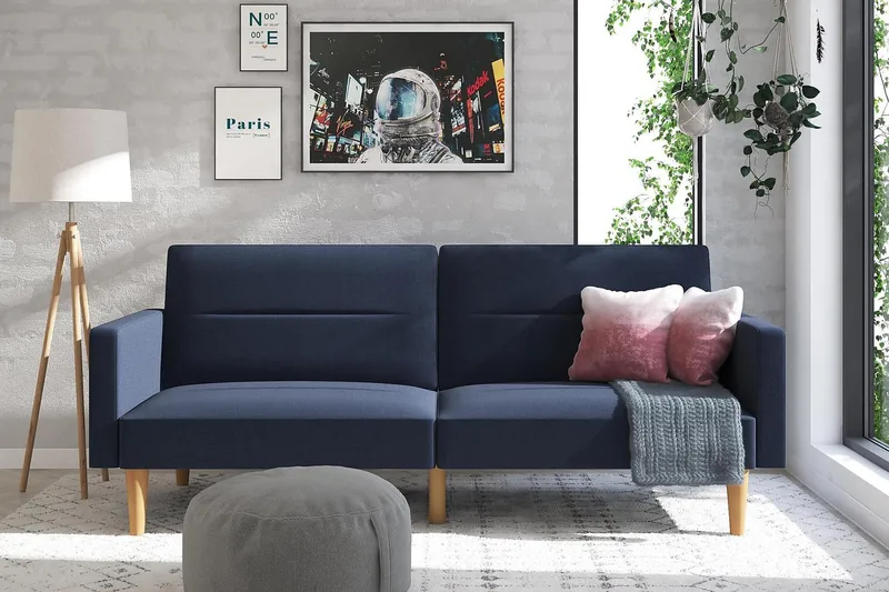 Channel Tufted 2-sits Bäddsoffa Marinblå - Dorel Home - Möbler - Soffa - Bäddsoffa