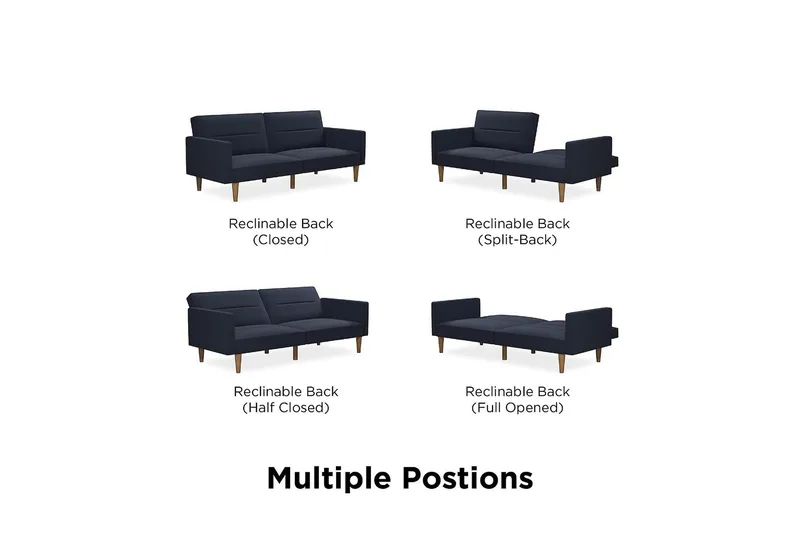 Channel Tufted 2-sits Bäddsoffa Marinblå - Dorel Home - Möbler - Soffa - Bäddsoffa