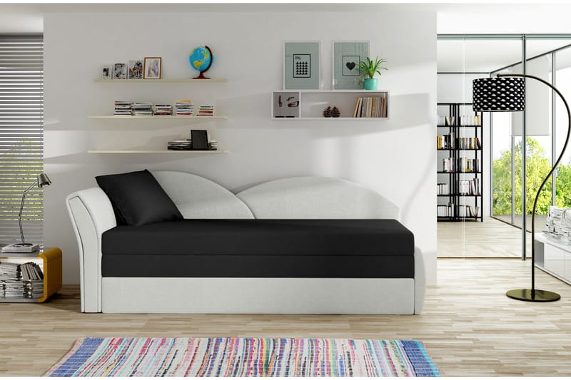 Chasidi 2-sits Bäddsoffa Vänster, Svart/Vit