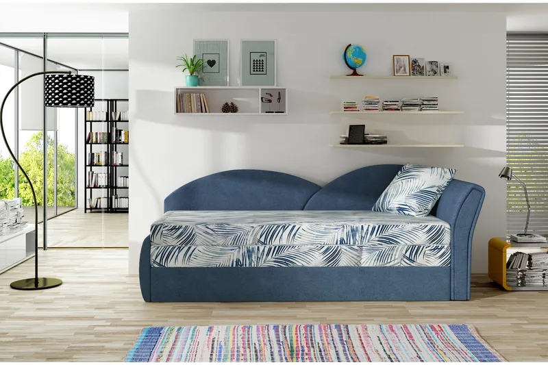 Chasidi Högervänd Rektangulär Bäddsoffa 150x179 cm i Tyg, Mörkblå