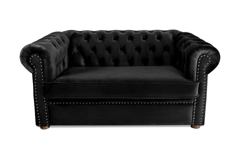 Chesterfield Deluxe bäddsoffa 2-sits - Svart - Bäddsoffa - Bäddsoffa 2 sits