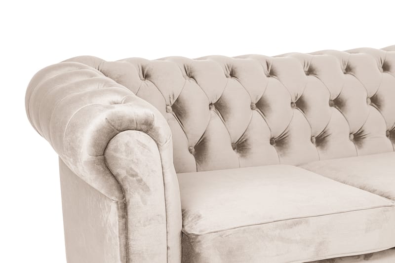 Chesterfield Kristin Bäddsoffa m. Divan - Beige - Bäddsoffa - Bäddsoffa divan