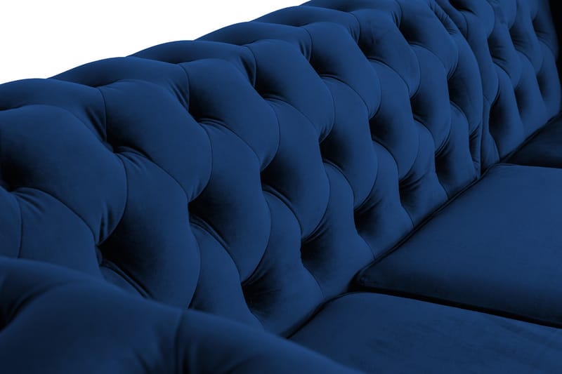 Chesterfield Kristin Bäddsoffa m. Divan - Blå - Bäddsoffa - Bäddsoffa divan