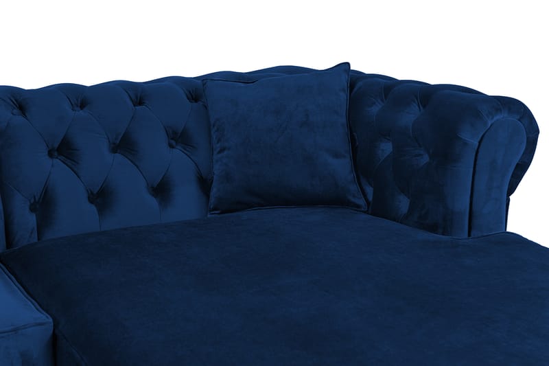 Chesterfield Kristin Bäddsoffa m. Divan - Blå - Bäddsoffa - Bäddsoffa divan