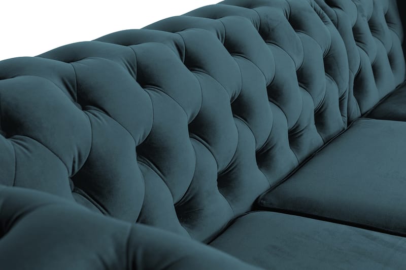 Chesterfield Kristin Bäddsoffa m. Divan - Blågrön - Bäddsoffa - Bäddsoffa divan