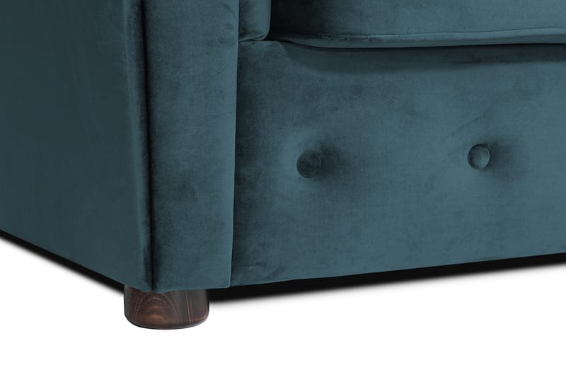 Chesterfield Kristin Bäddsoffa m. Divan - Blågrön - Bäddsoffa - Bäddsoffa divan