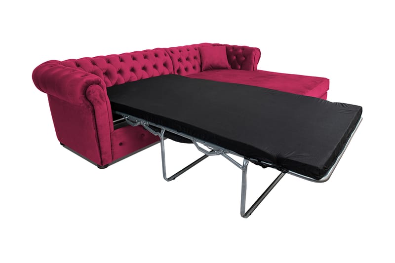 Chesterfield Kristin Bäddsoffa m. Divan - cerise - Bäddsoffa - Bäddsoffa divan