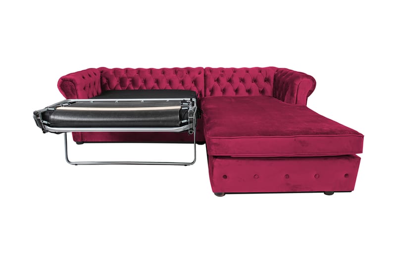 Chesterfield Kristin Bäddsoffa m. Divan - cerise - Bäddsoffa - Bäddsoffa divan