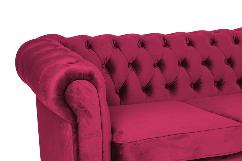 Chesterfield Kristin Bäddsoffa m. Divan - cerise - Bäddsoffa - Bäddsoffa divan