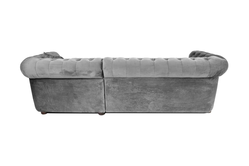 Chesterfield Kristin Bäddsoffa m. Divan - Grå - Bäddsoffa - Bäddsoffa divan