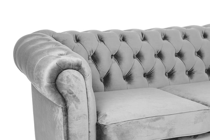 Chesterfield Kristin Bäddsoffa m. Divan - Grå - Bäddsoffa - Bäddsoffa divan