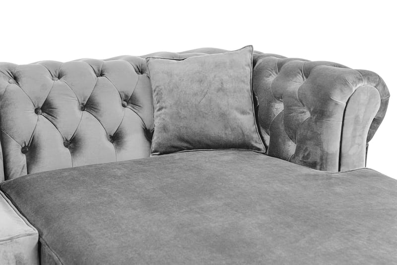 Chesterfield Kristin Bäddsoffa m. Divan - Grå - Bäddsoffa - Bäddsoffa divan