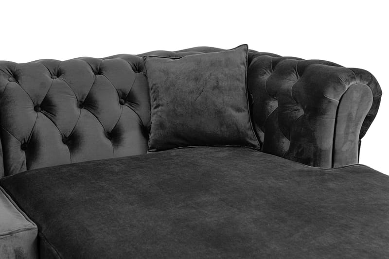 Chesterfield Kristin Bäddsoffa m. Divan - Mörkgrå - Bäddsoffa - Bäddsoffa divan