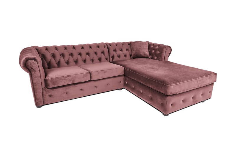 Chesterfield Kristin Bäddsoffa m. Divan - Rosa - Bäddsoffa - Bäddsoffa divan