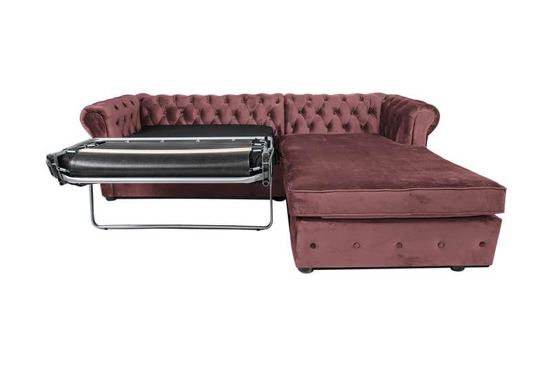 Chesterfield Kristin Bäddsoffa m. Divan - Rosa - Bäddsoffa - Bäddsoffa divan