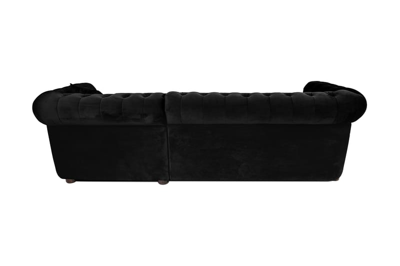 Chesterfield Kristin Bäddsoffa m. Divan - Svart - Bäddsoffa - Bäddsoffa divan