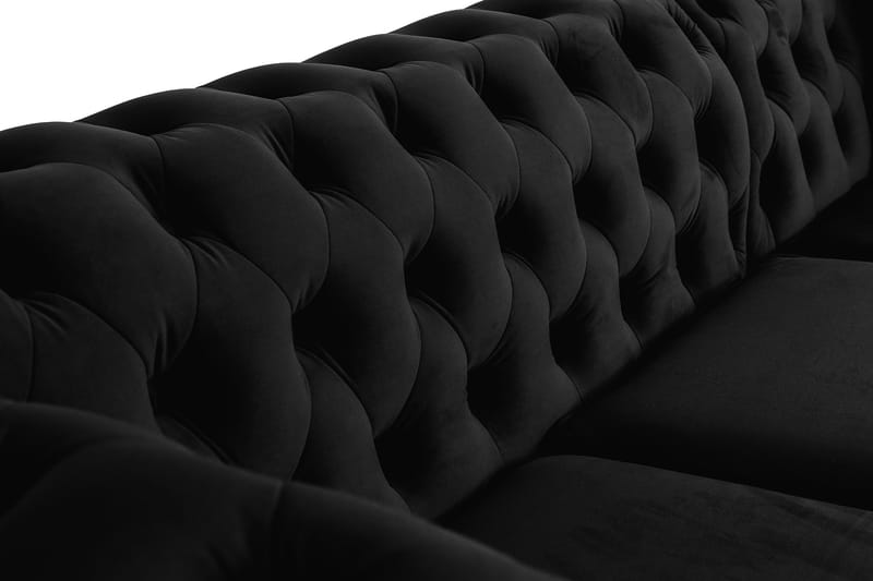 Chesterfield Kristin Bäddsoffa m. Divan - Svart - Bäddsoffa - Bäddsoffa divan