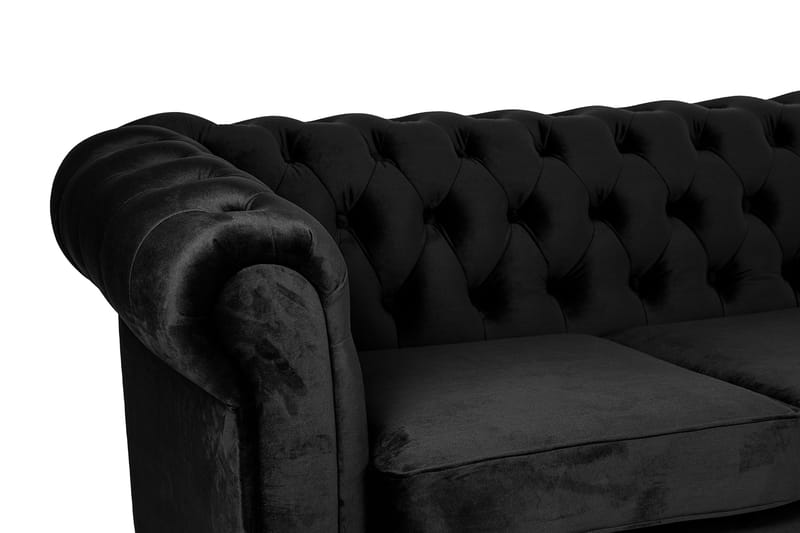 Chesterfield Kristin Bäddsoffa m. Divan - Svart - Bäddsoffa - Bäddsoffa divan