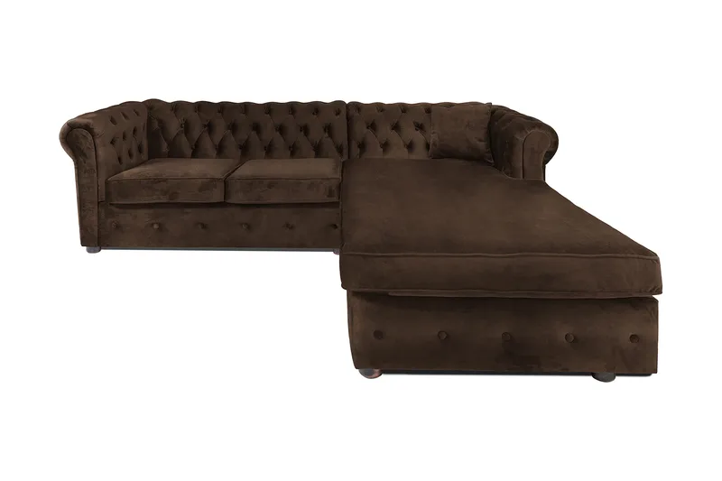 Chesterfield Kristin Bäddsoffa m. Divan - Vintage Brun - Möbler - Soffa - Bäddsoffa