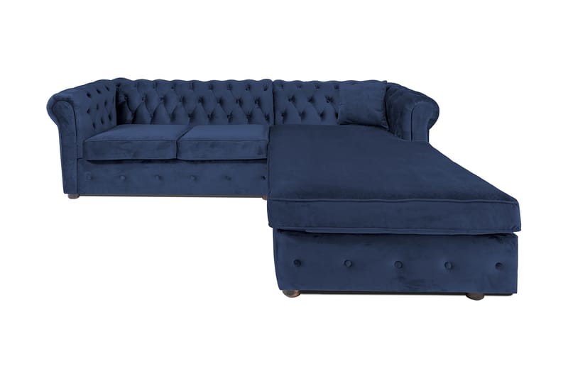 Chesterfield Kristin Bäddsoffa m. Divan - Petrolblå - Bäddsoffa - Bäddsoffa divan