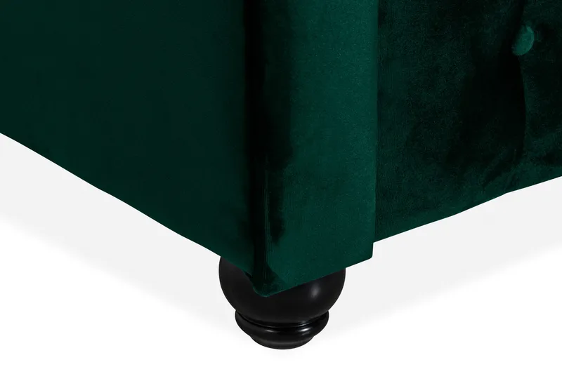 Chesterfield Lyx 3-sits Framåtbäddad bäddsoffa i sammet - Mörkgrön / Grön - Möbler - Soffa - Bäddsoffa