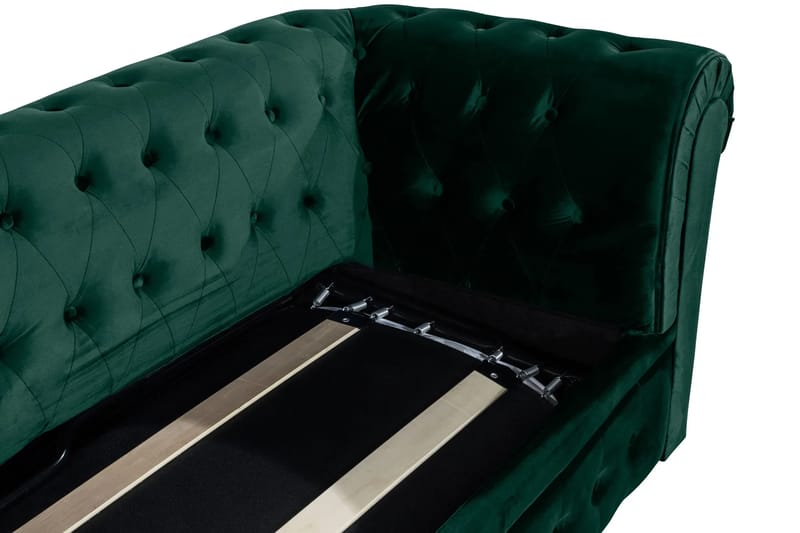 Chesterfield Lyx 3-sits Framåtbäddad Bäddsoffa med HVILA Bäddmadrass 140x200 cm Polyesterskum Vändbar Sommar & Vintersida och Tvättbar klädsel - Grön/Vit - Möbler - Soffa - Bäddsoffa - Bäddsoffa 3 sits