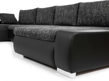 Cillo 5-sits U-formad bäddsoffa med dubbeldivan - beige - Möbler - Soffa - Bäddsoffa