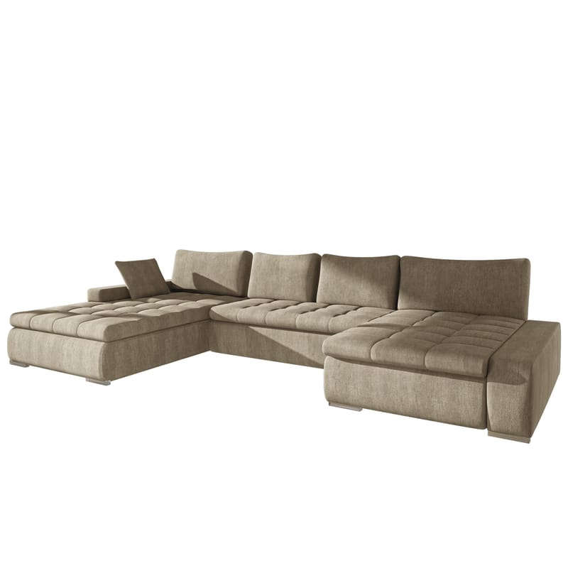 Cillo 5-sits U-formad bäddsoffa med dubbeldivan - beige - Möbler - Soffa - Bäddsoffa