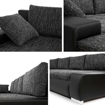 Cillo 5-sits U-formad bäddsoffa med dubbeldivan - beige - Möbler - Soffa - Bäddsoffa