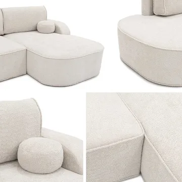Cinrel Bäddsoffa med Divan 3-sits - Beige - Möbler - Soffa - Bäddsoffa