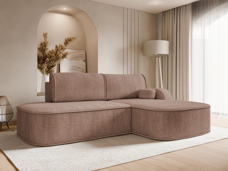 Cinrel Bäddsoffa med Divan 3-sits - Rosa - Möbler - Soffa - Bäddsoffa