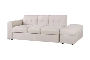 Citlalic 3-sits Längsbäddad Bäddsoffa 90x210 cm med Förvaring i Tyg - Beige - Möbler - Soffa - Bäddsoffa
