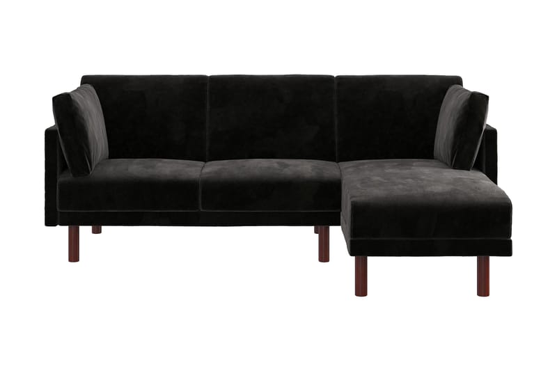 Clair 3-sits Bäddsoffa med Schäslong Ställbar Sammet/Svart/T - Dorel Home - Sammetssoffa - Bäddsoffa